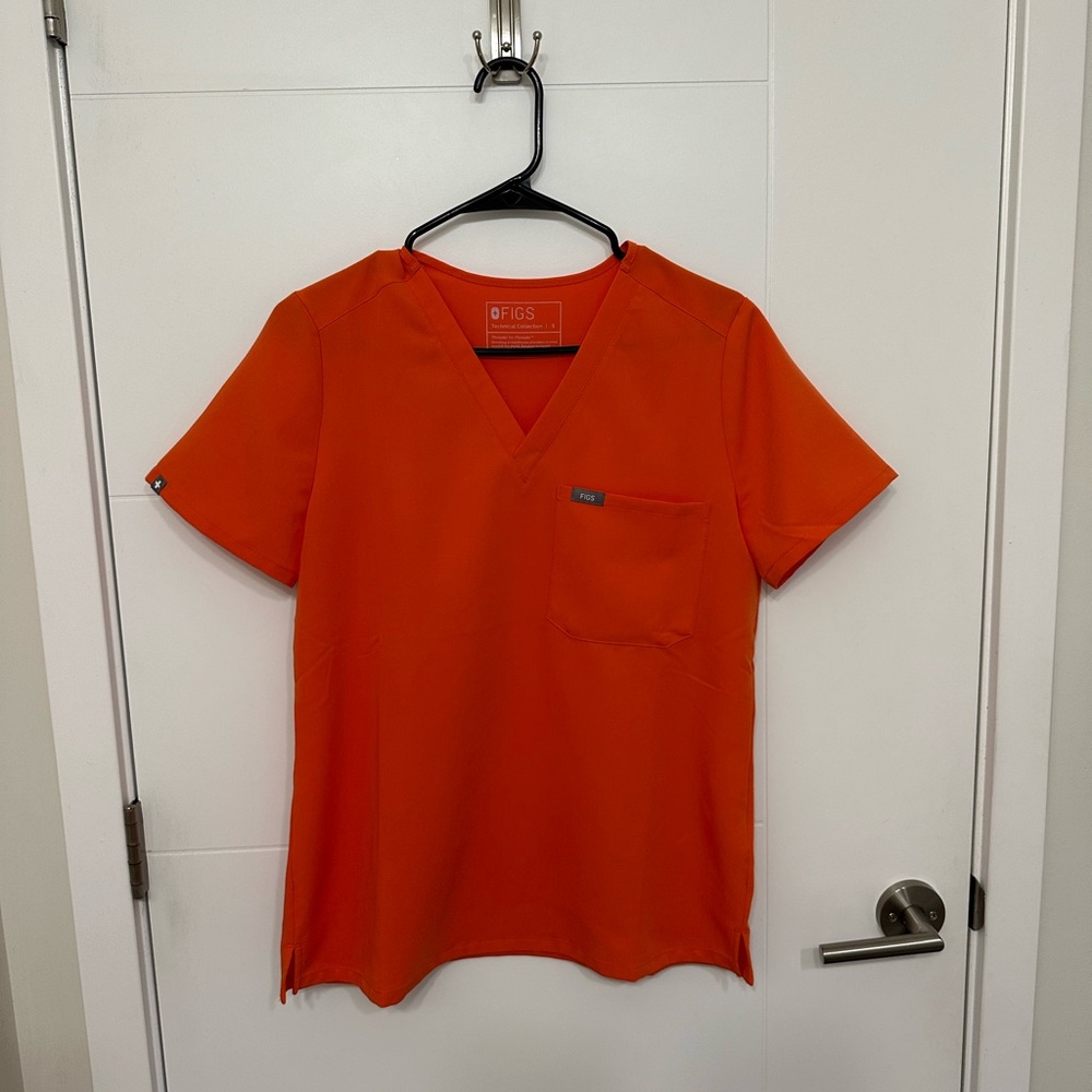 Figs Neon Orange Scrub Set Size Small